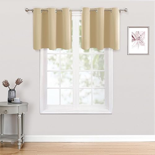 Miniatura 216 de ChrisDowa - Cortinas blackout con ojales para habitación y sala, juego de 2 paneles de cortinas con aislamiento térmico, gris oscuro, 42 x 63