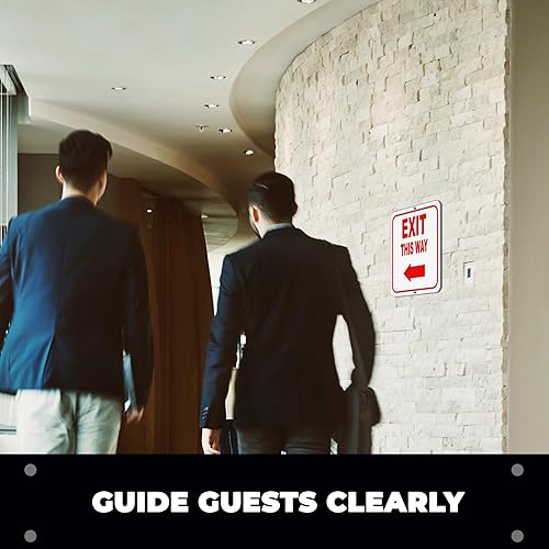 Miniatura 8 de Exit This Way - Letrero de flecha derecha, dirección para señal de salida, letreros de aluminio para negocios, letrero de salida para bar,