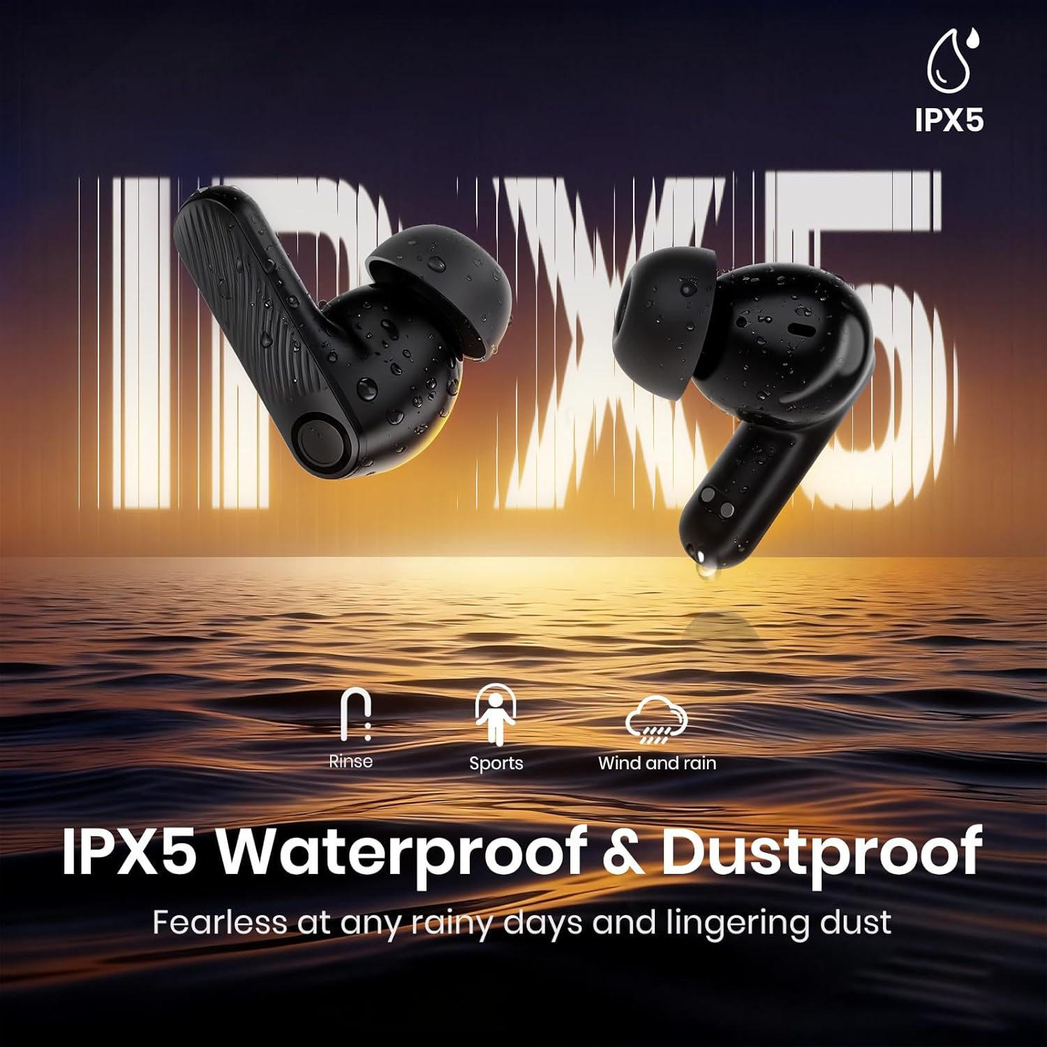 Wireless Earbuds 5.4 Bluetooth Headphones 100H Bluetooth Earbuds Active Noise Cancelling Earphones in-Ear Earbud with 4 ENC Noise Cancelling Mic IP5 Waterproof Earphones for Android iOS - Image 6