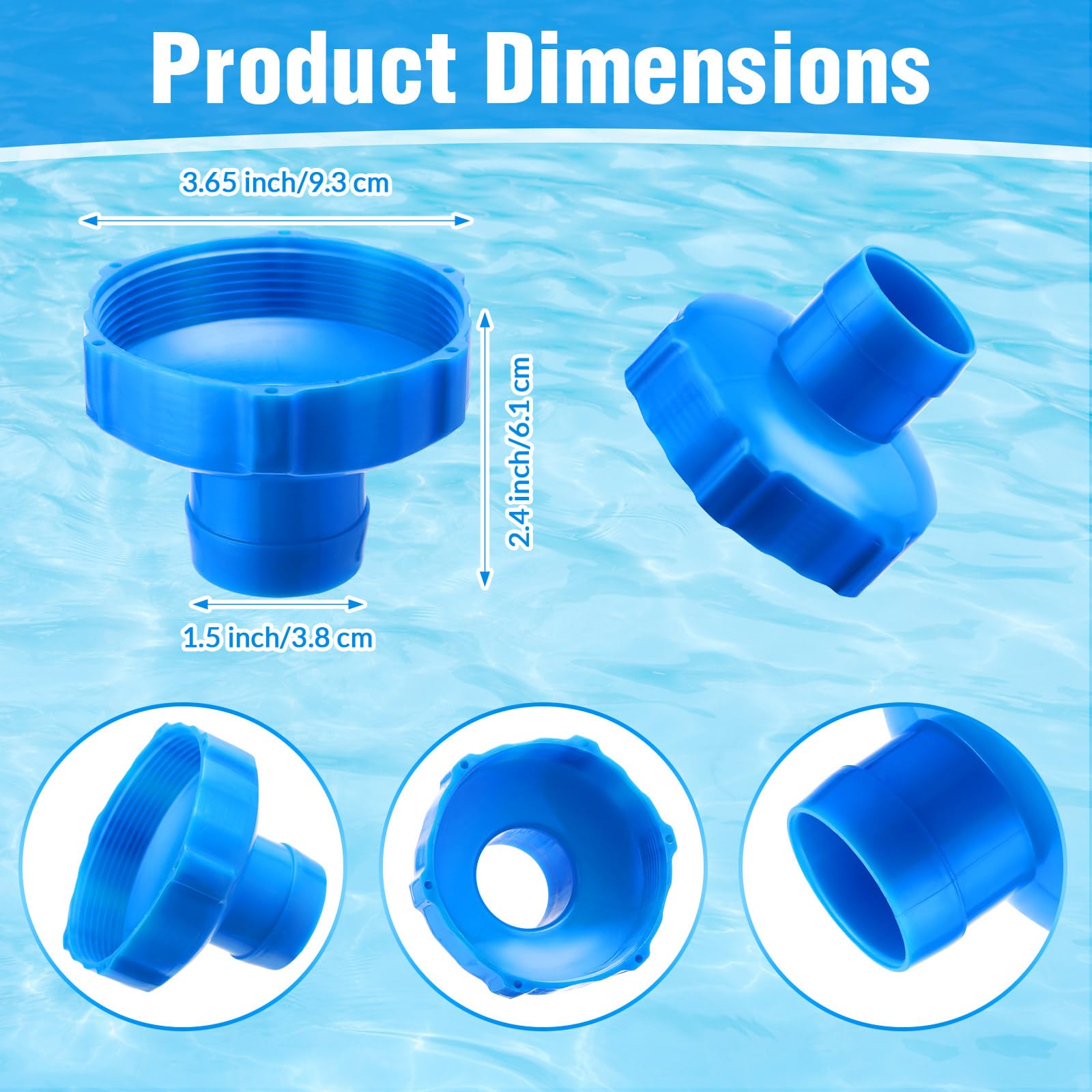 Kit de 8 adaptadores de manguera de piscina, acoplamiento de conector de manguera de 1-1/4 pulgadas o 1-1/2 pulgadas y adaptador de manguera B 11238, abrazadera de manguera de acero