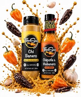 Hot Sauce & Mustard Bundel by Fresco Sauce 2 pack - Flavorful - All Natural- Vegan - Gluten Free - 5 fl oz … (Habanero Duet 2 Pack)