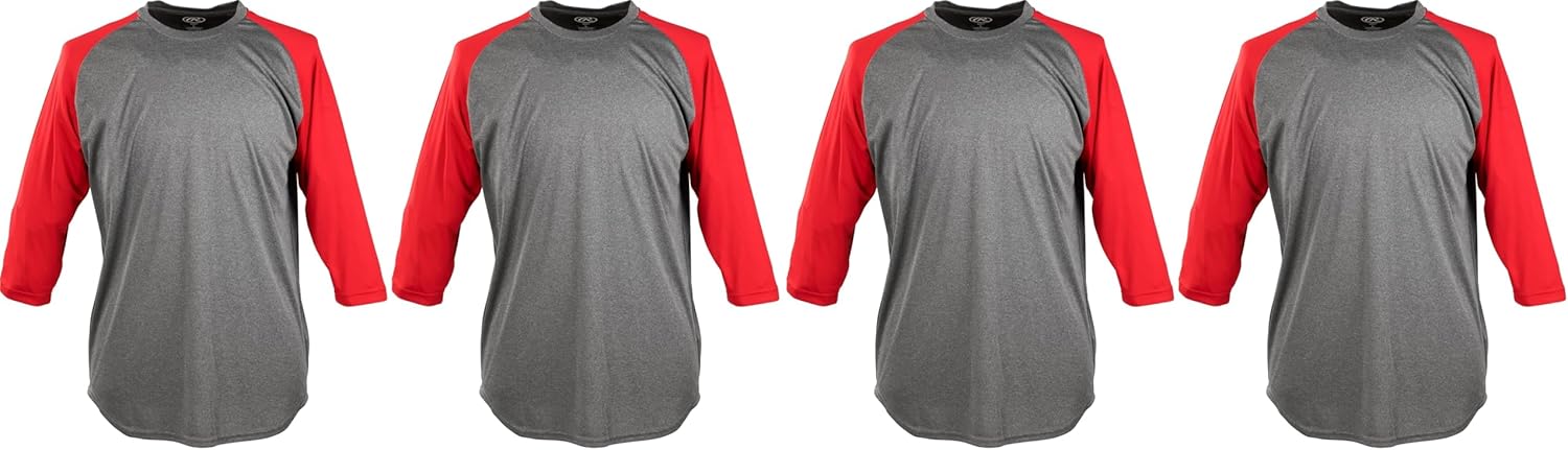 Rawlings | Baseball 3/4 Sleeve Game/Practice Athletic Shirt | Adult Sizes | Multiple Colors