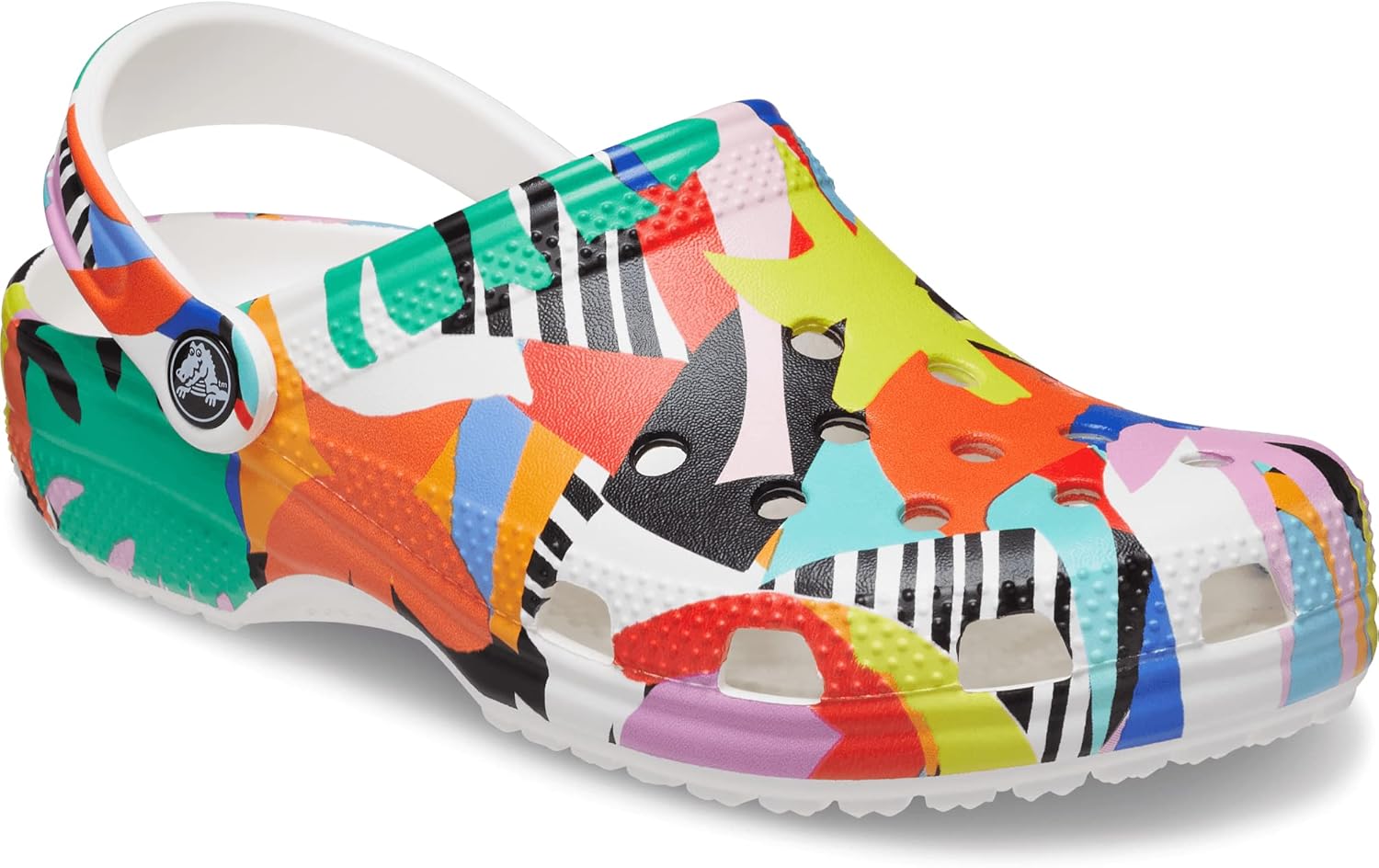 Crocs Unisex-Adult Classic Seasonal Print Clogs, White Retro Resort, 6 Men/8 Women