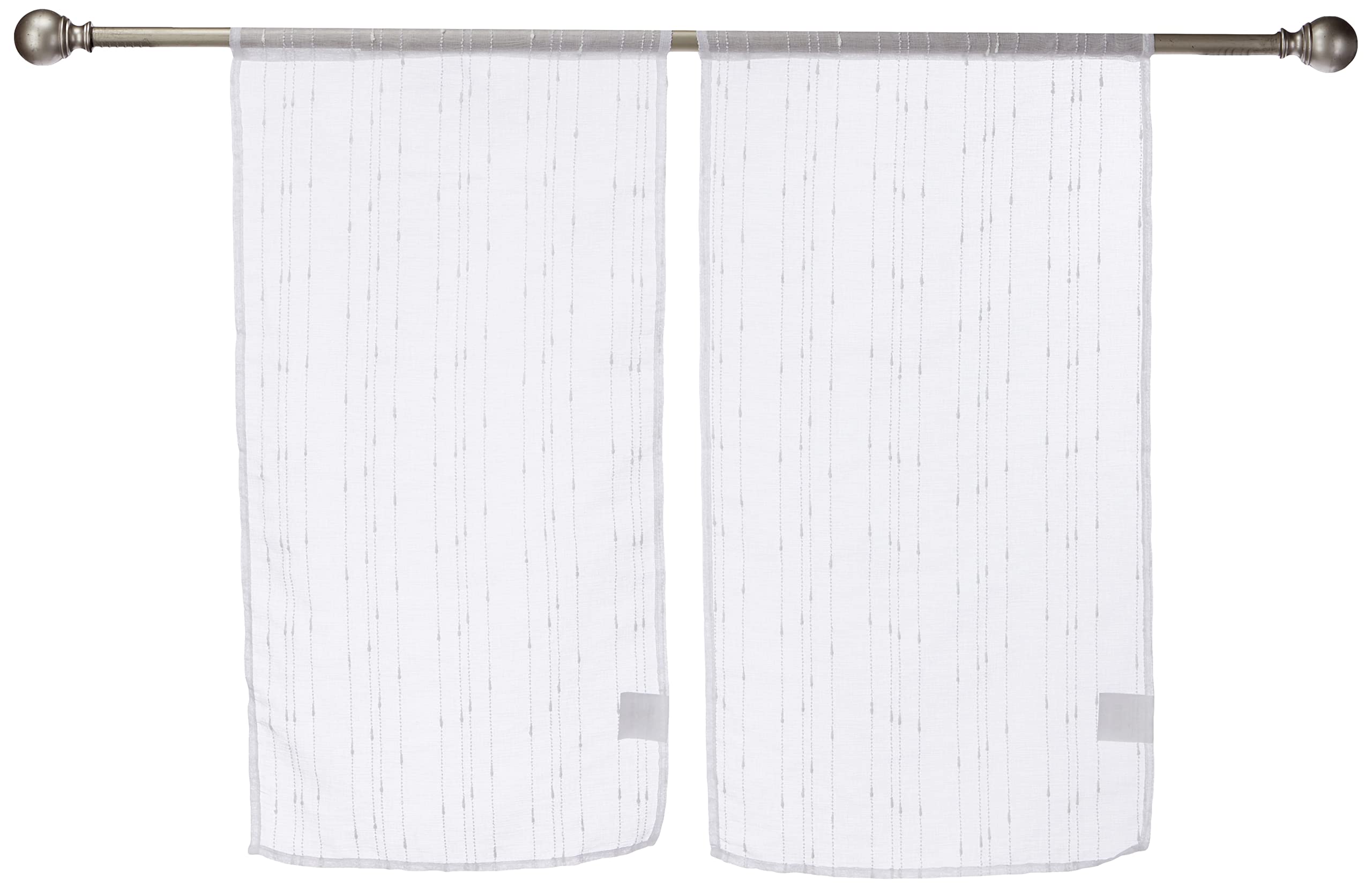 Soleil d 'Ocre Maelis Pair of Brise Bise, Polyester, white, 45x90 cm, W 17.7" x L 35.4" (1 Panels)