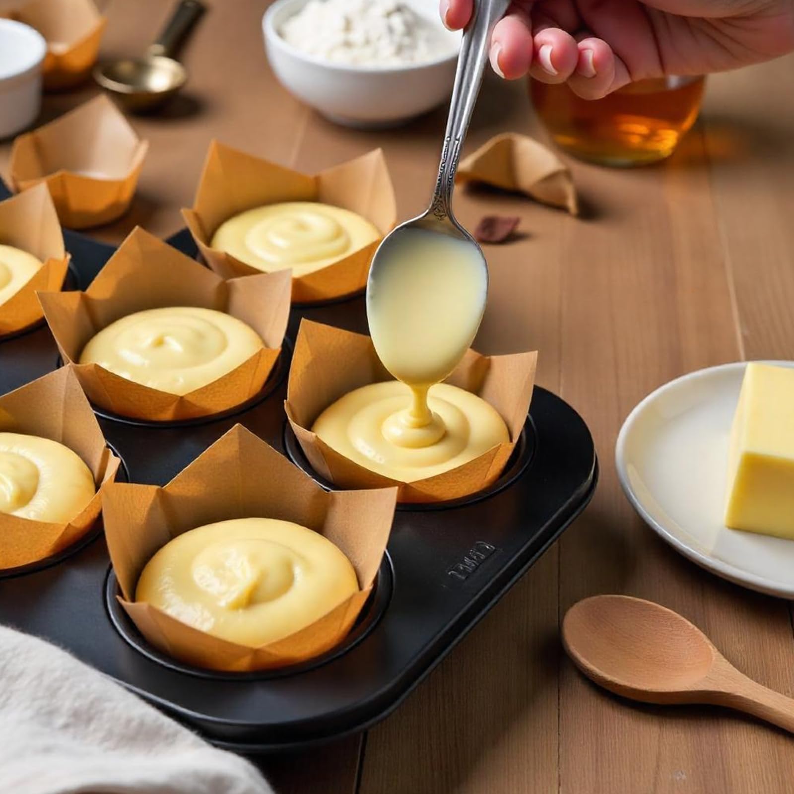 800 pirottini per cupcake a forma di tulipano, per muffin, stampati, incarti oleati, decorazioni per cupcake, bouquet, feste di compleanno, matrimoni, addio al nubilato