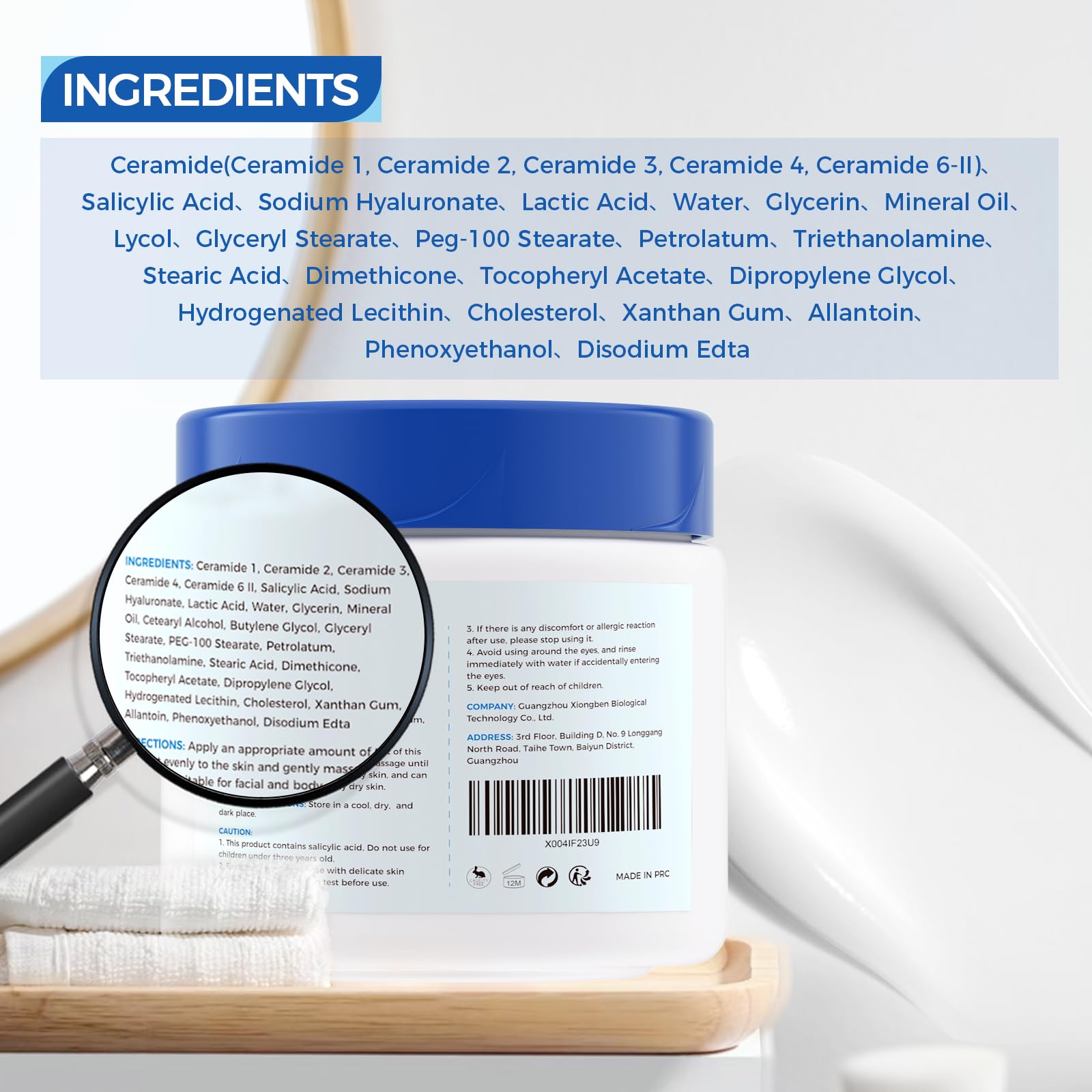 OUKEYA SA Smoothing Cream with 5 Ceramides, Salicylic Acid & Hyaluronic Acid for Rough & Bumpy Skin - Image 2