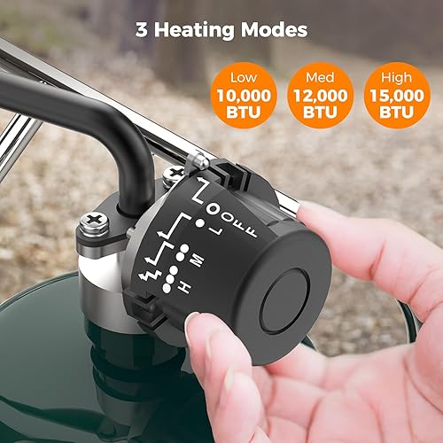 Miniatura 2 de CAMPLUX Calentador de propano portátil, calentador de gas para exteriores de 15,000 BTU con mango enmarcado para patio, campamento, caza, garaje,