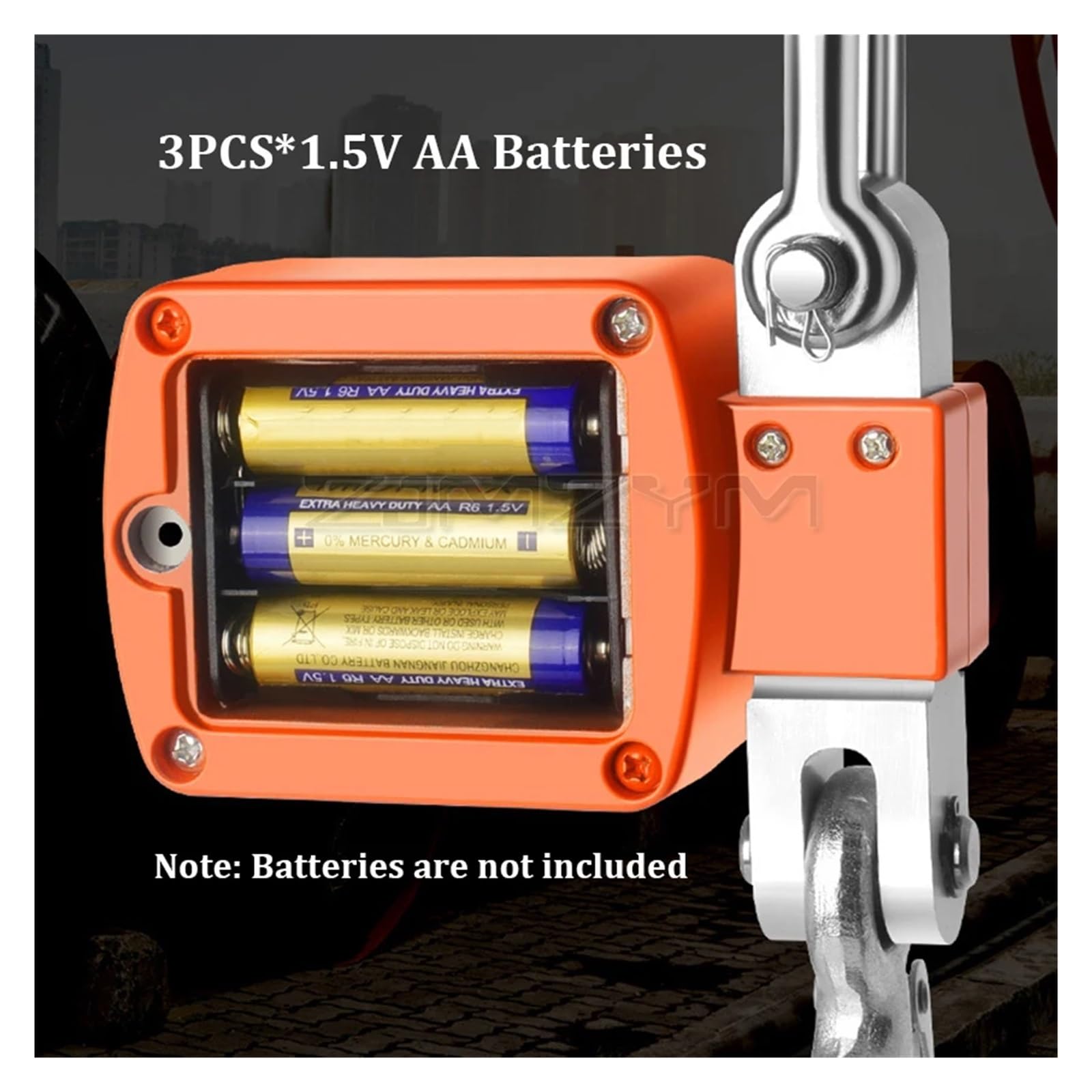 Bilancia for gru digitale da 300 kg/500 kg portatile sospesa for for impieghi gravosi a gancio industriale con retroilluminazione LCD Unità di cambio(Orange,300KG)