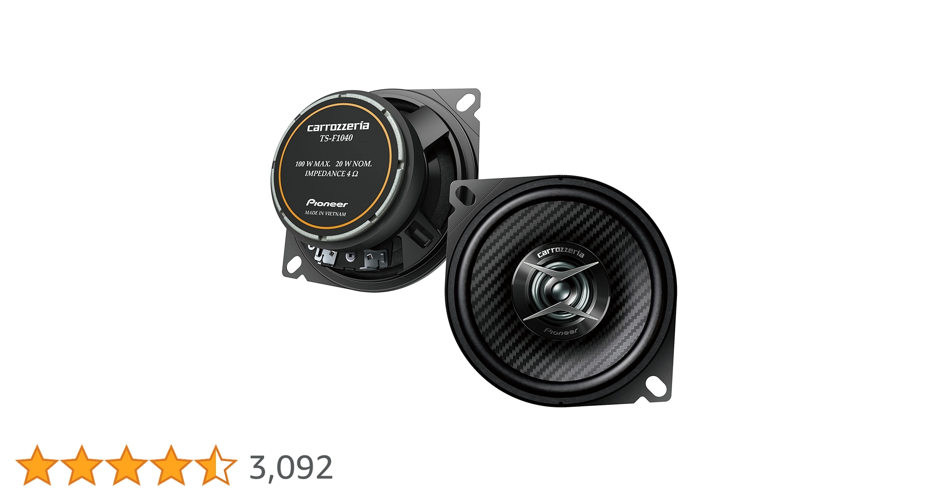 【中古】カロッツェリア TS-F1040 スピーカー+ツィーター 10cm 中古】カロッツェリア TS-F1040 スピーカー+ツィーター 10cm