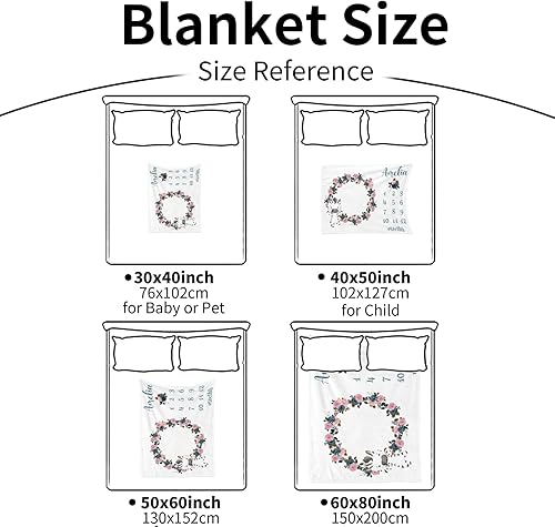 Miniatura 7 de Manta de hito para bebé con nombre personalizado, manta mensual de hitos para bebé con doble cara para niños y niñas, accesorios de fotografía de