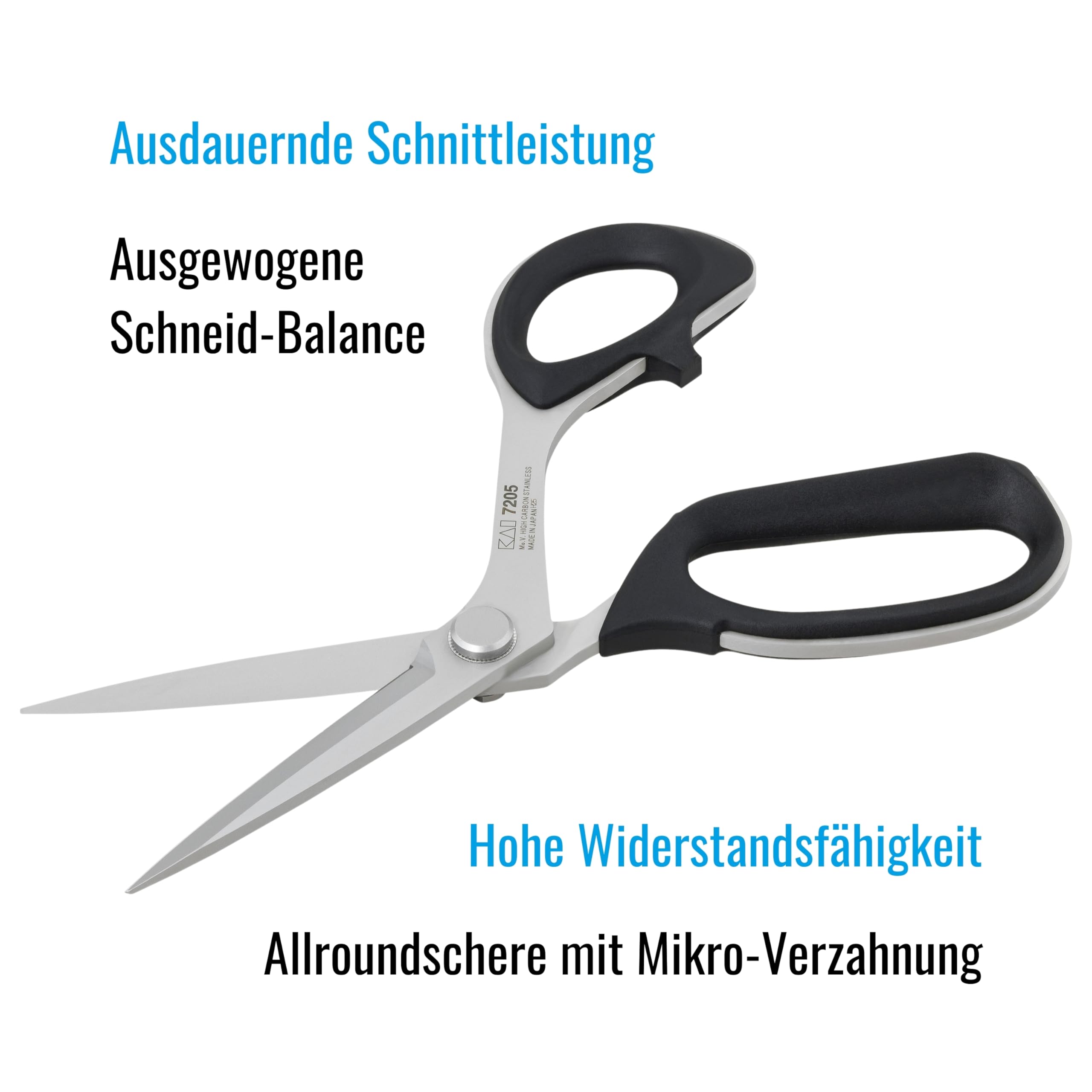 ROBUSO KAI 7205 Schneiderschere | Kleine Stoffschere für die Frauenhand | High-Tech Schere aus Japan | 21,0 cm - 8,0" | Edelstahl Rostfrei | Vollgummierte Griffe
