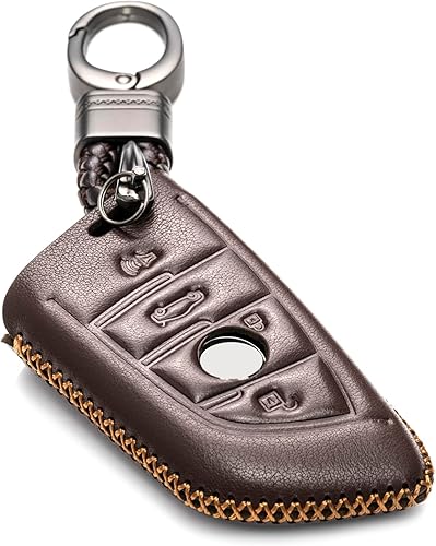 Vitodeco Funda de cuero Smar para llavero compatible con BMW 2, 3, 5, 6, 7 M Series, X1, X3, X4, X5, X6, X7 2014-2022, Marrón
