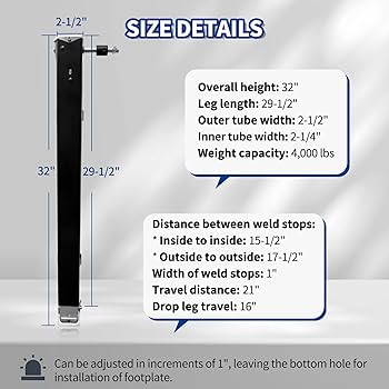 Amazon.com: 179013, RV Lead Fifth Wheel Landing Gear Leg