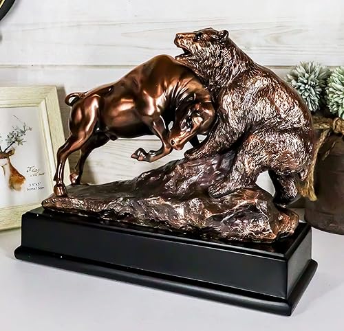 Miniatura 9 de Ebros Gift Wall Street - Estatua de oso de bronce galvanizado con base, ideal para inversores, administradores de dinero, amantes de la naturaleza y