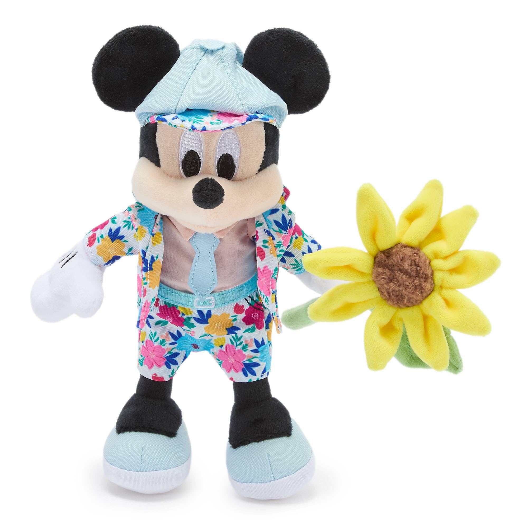 Disney Store Official Mickey Mouse Summer Floral Bean Bag – Soft Plush Toy 23 x 15 x 23 cm