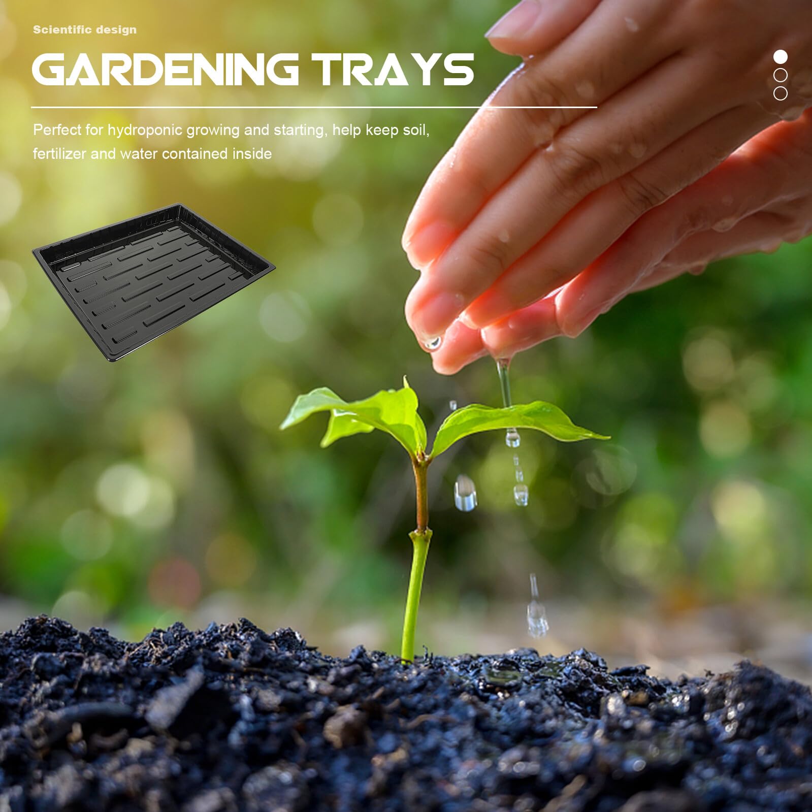 Sewroro Lot De 5 Plateaux De Germination en Plastique sans Trous 13.78X10.83X1.38In Supports De Semis pour Jardinage en Serre Balcon Culture Hydroponique