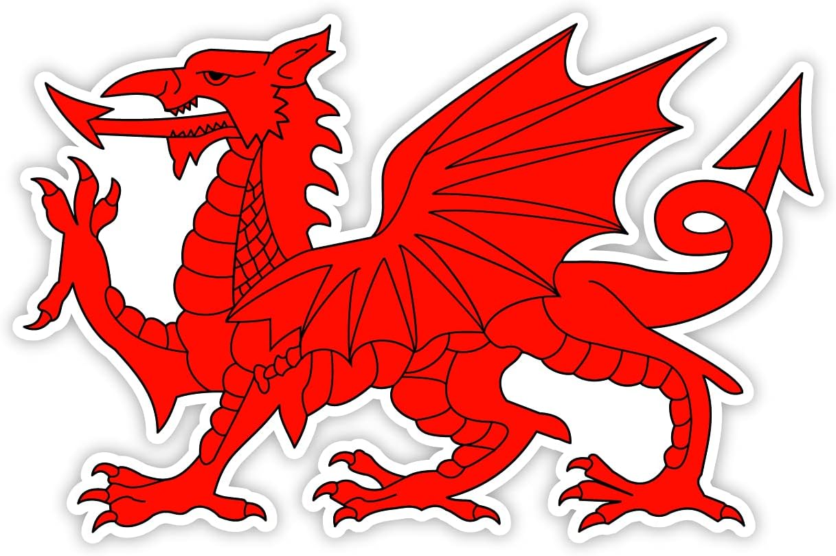 Cymru Draig Ddraig Goch Welsh Dragon Decal/Sticker Large