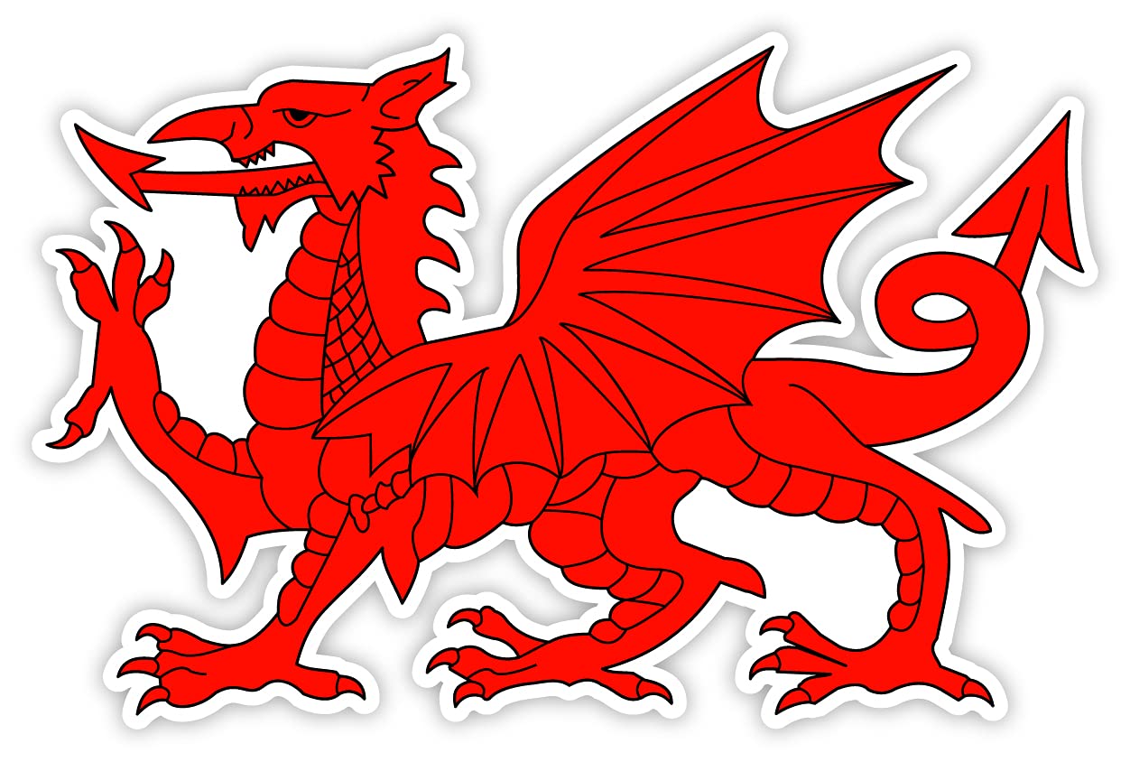 Wales Welsh Cymru Flag Decal Sticker Car Bike (Welsh Dragon)