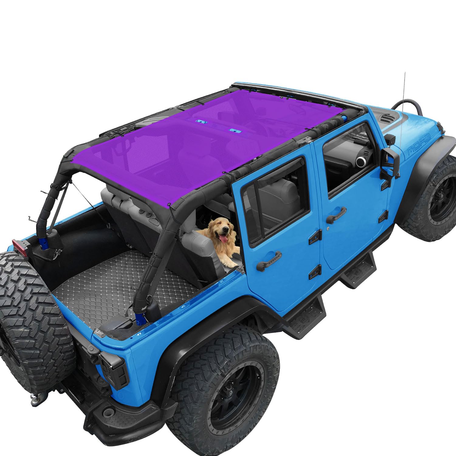 JK Sun Shade Top Compatible with Jeep Wrangler Sunshade, Purple, Front+Rear