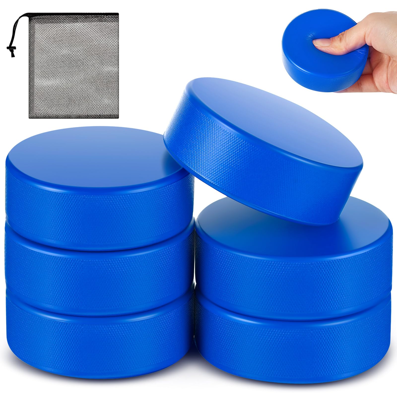 Liliful Sport Foam Ice Hockey Pucks 3 in for Practicing and Training with Mesh Bag Indoor Use Lightweight Hockey Supplies for Adult, Safe Official