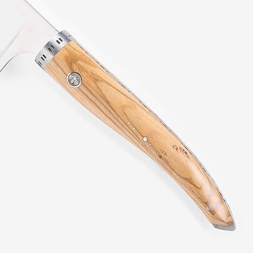 Miniatura 2 de Laguiole en Aubrac Cuisine Gourmet Acero inoxidable totalmente forjado hecho en Francia Cuchillo de chef de cocina con mango de madera de olivo, 9