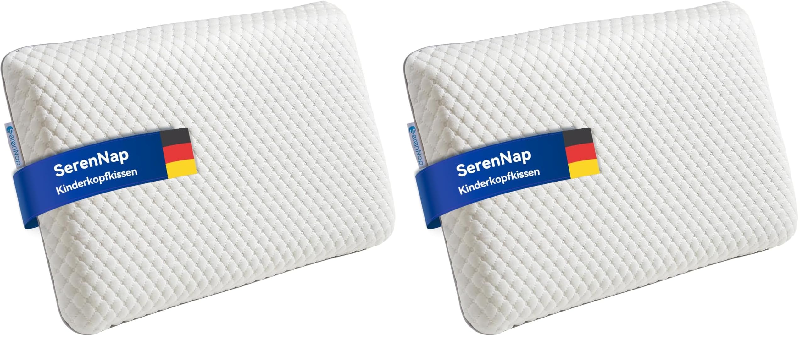 Memory-Schaum Kinderkopfkissen Ergonomisches Kissen für Kinder 3-10 Jahre mit ÖeKO-Tex mit Atmungsaktives Baumwollbezug (Packung mit 2)