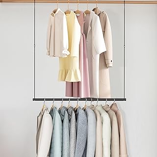 STO STO 1 Pack Closet Hanging Rod, Length and Height Adjustable Closet Rod, Space