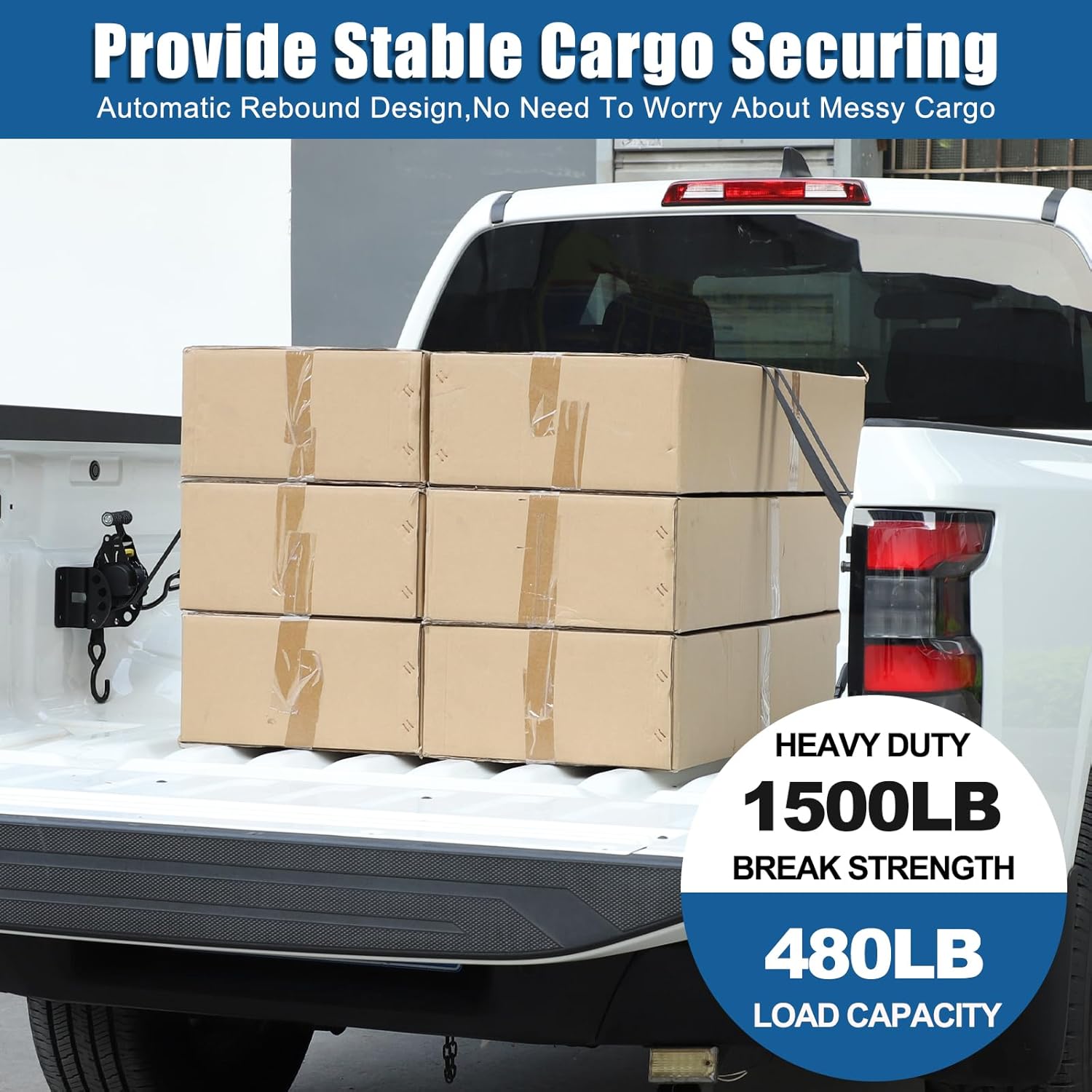 2PCS Retractable Ratchet Straps Kit Compatible with Nissan Frontier 2022-2025 Pickup Truck Bed Tie-Down Ratcheting Retractable Tie Down Straps Replacement Accessories