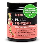 LEGION Pulse Pre Workout - All Natural Nitric Oxide Preworkout Drink to Boost Energy, Creatine Free, Naturally Sweetened, Beta Alanine, Citrulline, Alpha GPC (Strawberry Margarita)
