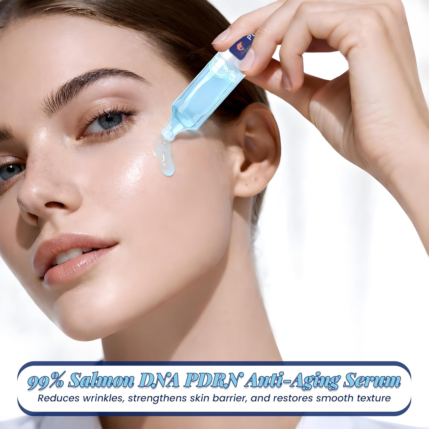 Salmon DNA Peptide, 99% PDRN Korean Skincare Anti-Aging Serum with Salmon Egg, Collagen, Elastin, Hyaluronic Acid & Niacinamide,Fine line, Moisturizing 0.05 fl.oz x 30e - Image 6