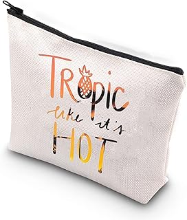 Pineapple Gifts Pineapple Lover Cosmetic Bag Hawaiian Fruit Fans Gifts Tropic Like It's Hot Pineapple Beach Summer Vacation Makeup Travel Pouch for Women Girls (Tropic Like hot CA)