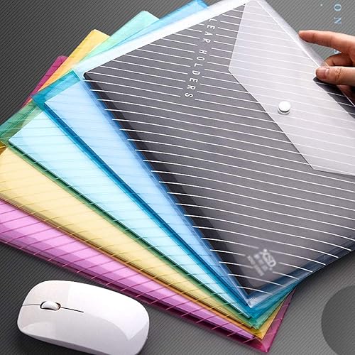 Miniatura 8 de Carpeta de archivos, 100 carpetas de sobres de plástico A4, carpetas de archivos de polietileno con cierre de velcro para escuela, hogar, trabajo,