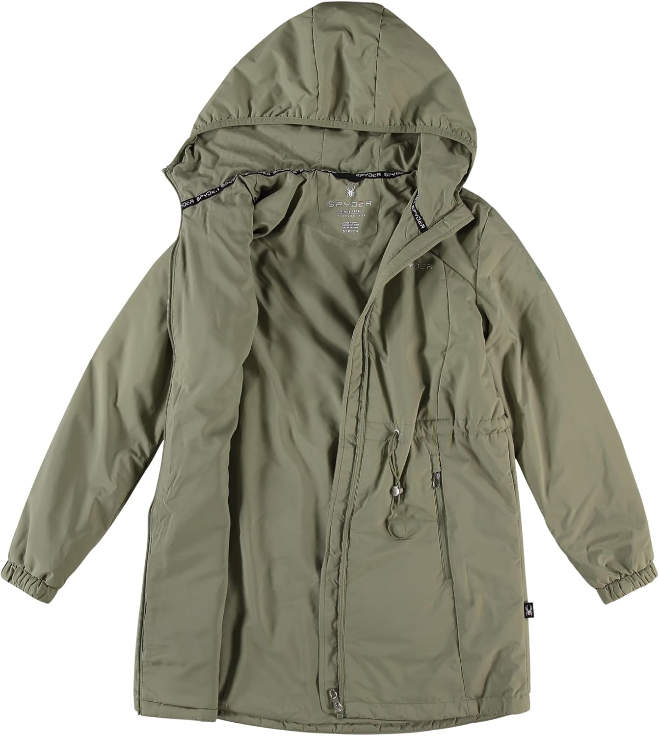 Spyder Womens Windbreaker Jacket - Wind and Water Resistant Midweight Cinched-Waisted Insulated Long Jackets for Women