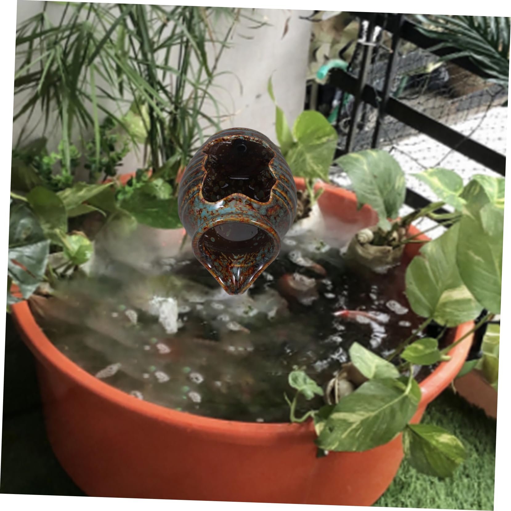 Toddmomy 3pcs Circulating Water Ceramic Jar Decorative Fountain Decor Mini Water Fountain for