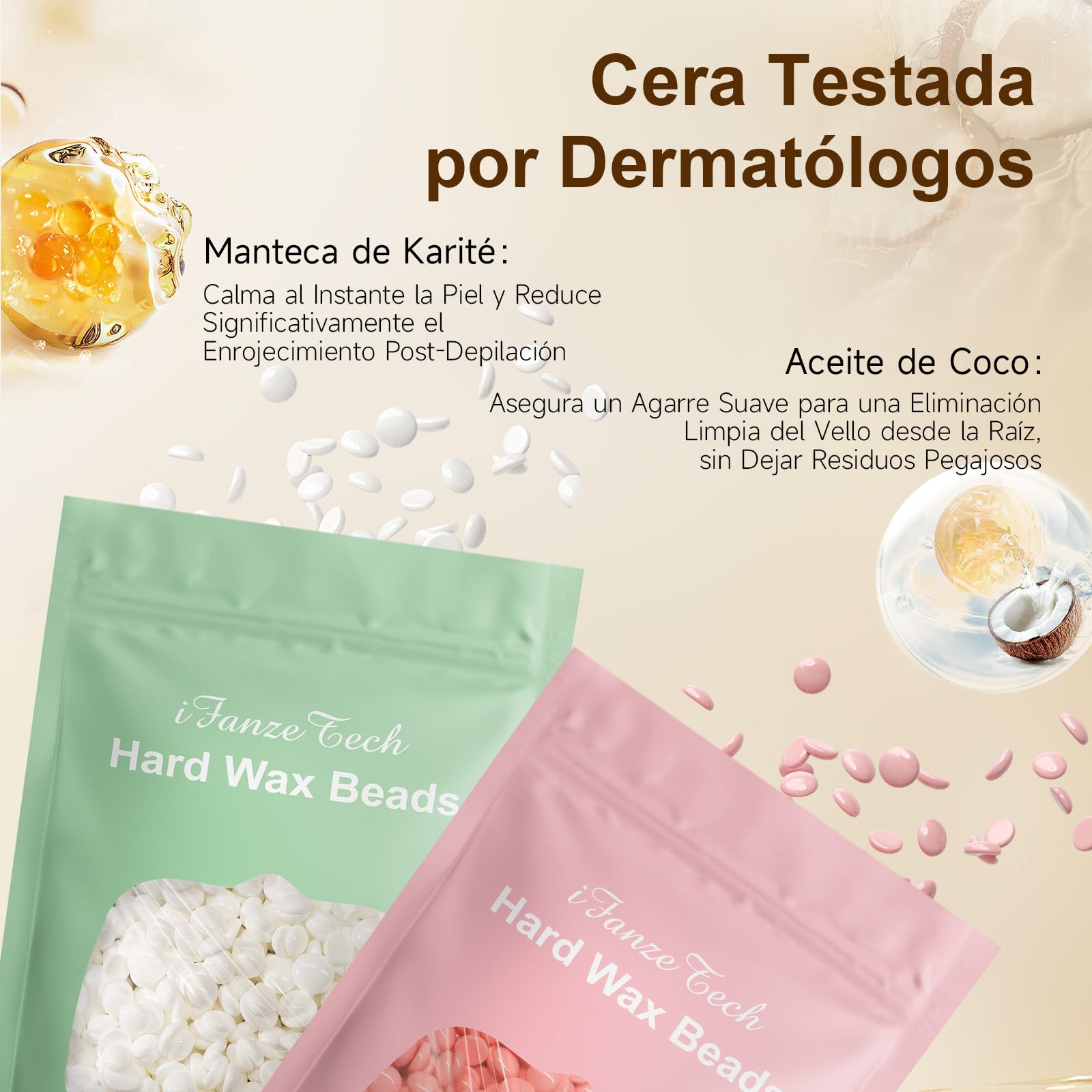 Calentador de Cera Depilatoria Maquina de Cera Caliente: IFANZETECH Maquina de Cera 400g Cera, 42 Accesorios para Depilación en Casa Salón para Cuerpo, Cejas, Facial, Bikini, para Mujer Hombre, Verde