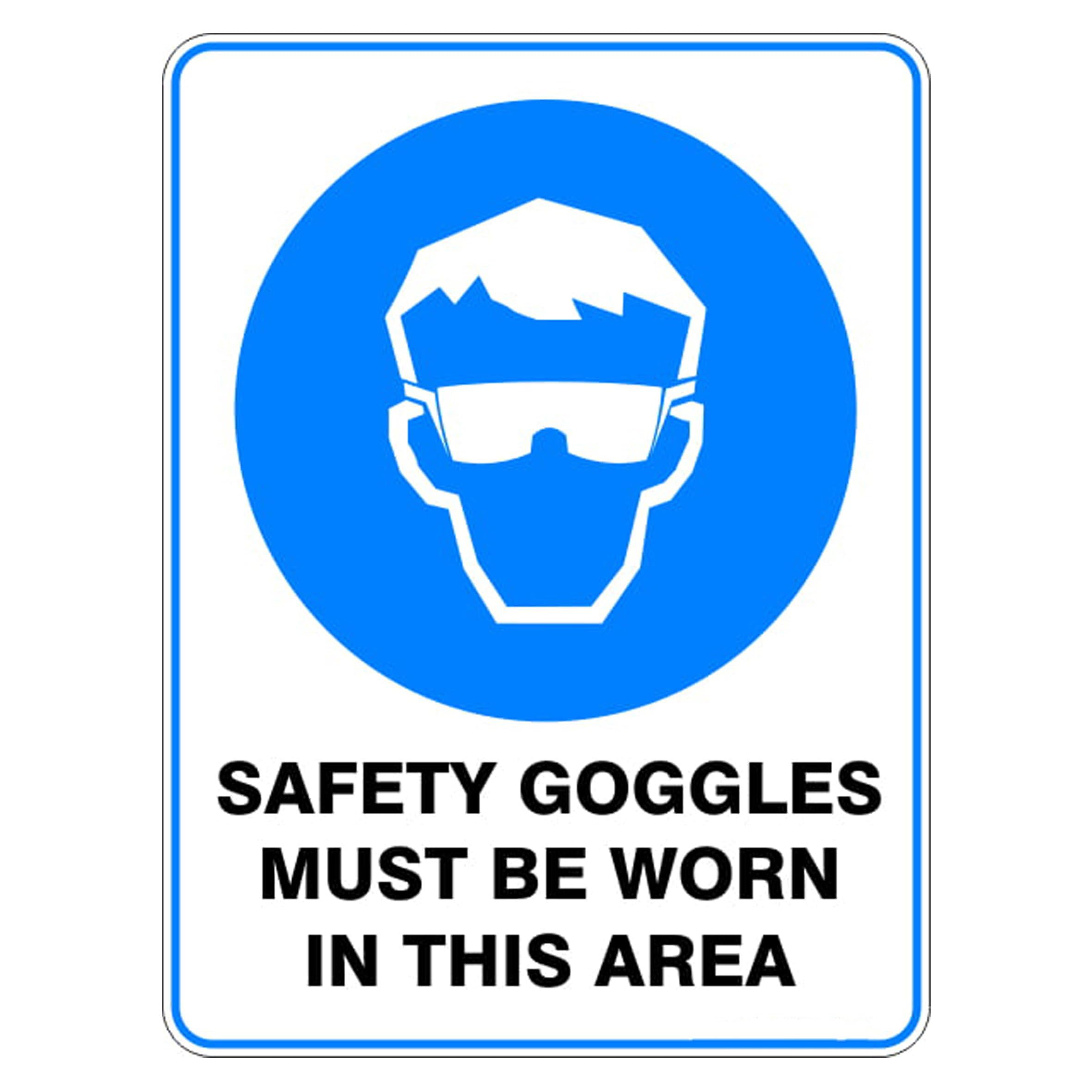 Safety Goggles Must Be Worn Mandatory Signs Metal Tin Sign 8 x 12 inch for Industrial & Commercial