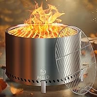 Vista 12 de HGD Fogata sin humo de 20 pulgadas para exteriores, fogata portátil sin humo para acampar con bolsa de viaje, estufa de leña de acero inoxidable