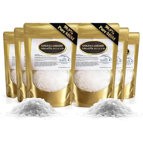 Gold Standard Organic Sulfur Crystals 6lb - 99.9% Pure MSM Crystals - High-Purity MSM Supplement Powder - Large Granular Flakes - 3rd Party Tested for Purity