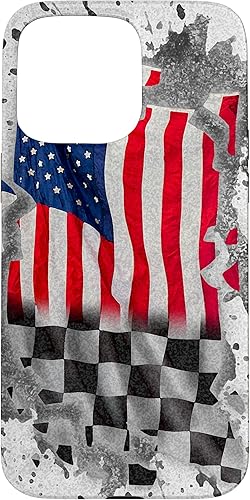 Vista 73 de iPhone 12 mini Car Racing bandera estadounidense pit crew Case