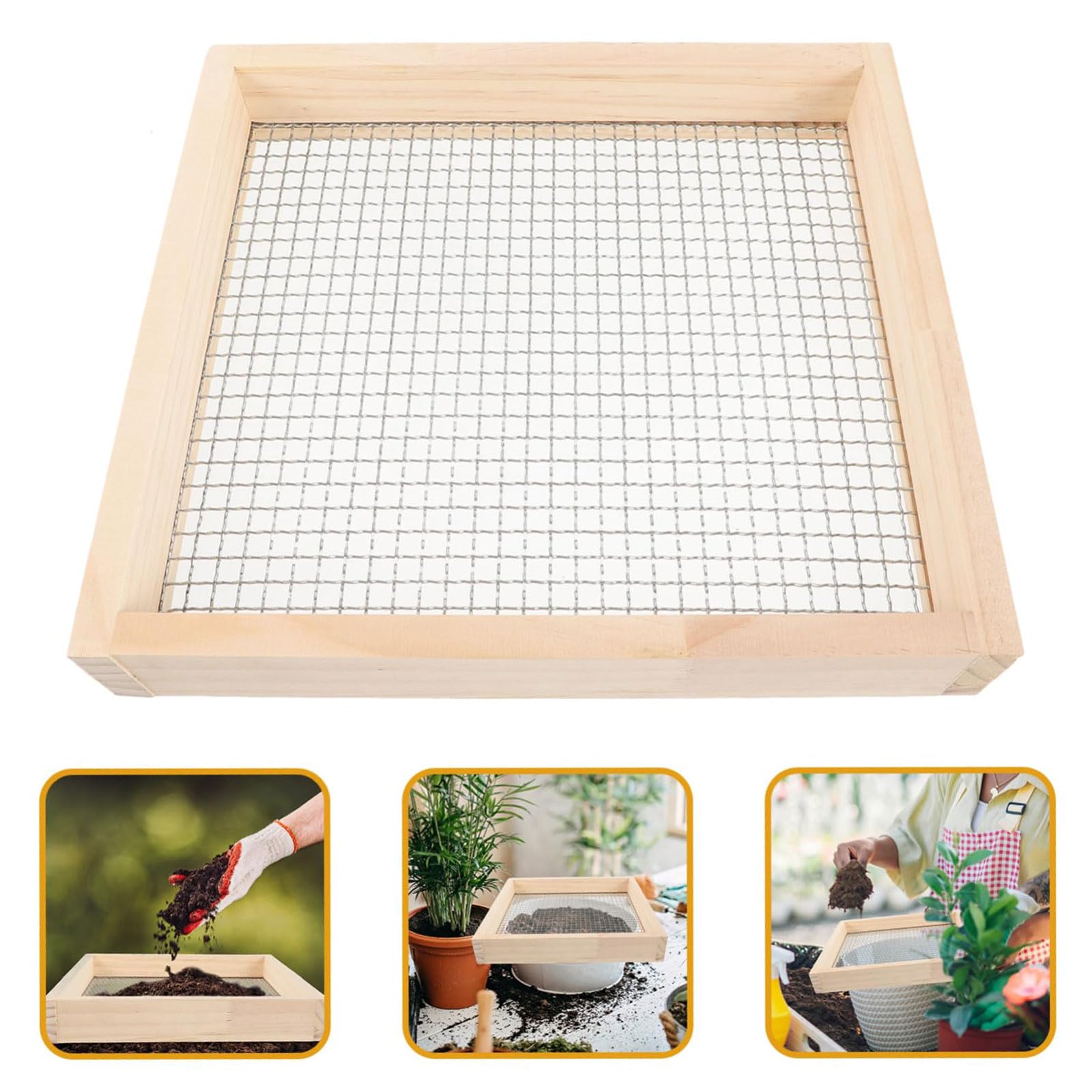 Setaccio Per Terreno In Legno - Per Compost, Ghiaia E Sabbia, Vagliatura Manuale Per Giardinaggio - Foto 13