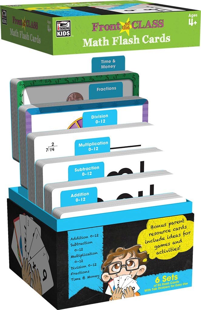 Carson Dellosa - Math Flash Cards - Full Sets for Addition, Subtraction, Multiplication, Division, Fractions, Time & Money, 300+ Cards, Pre K - 3