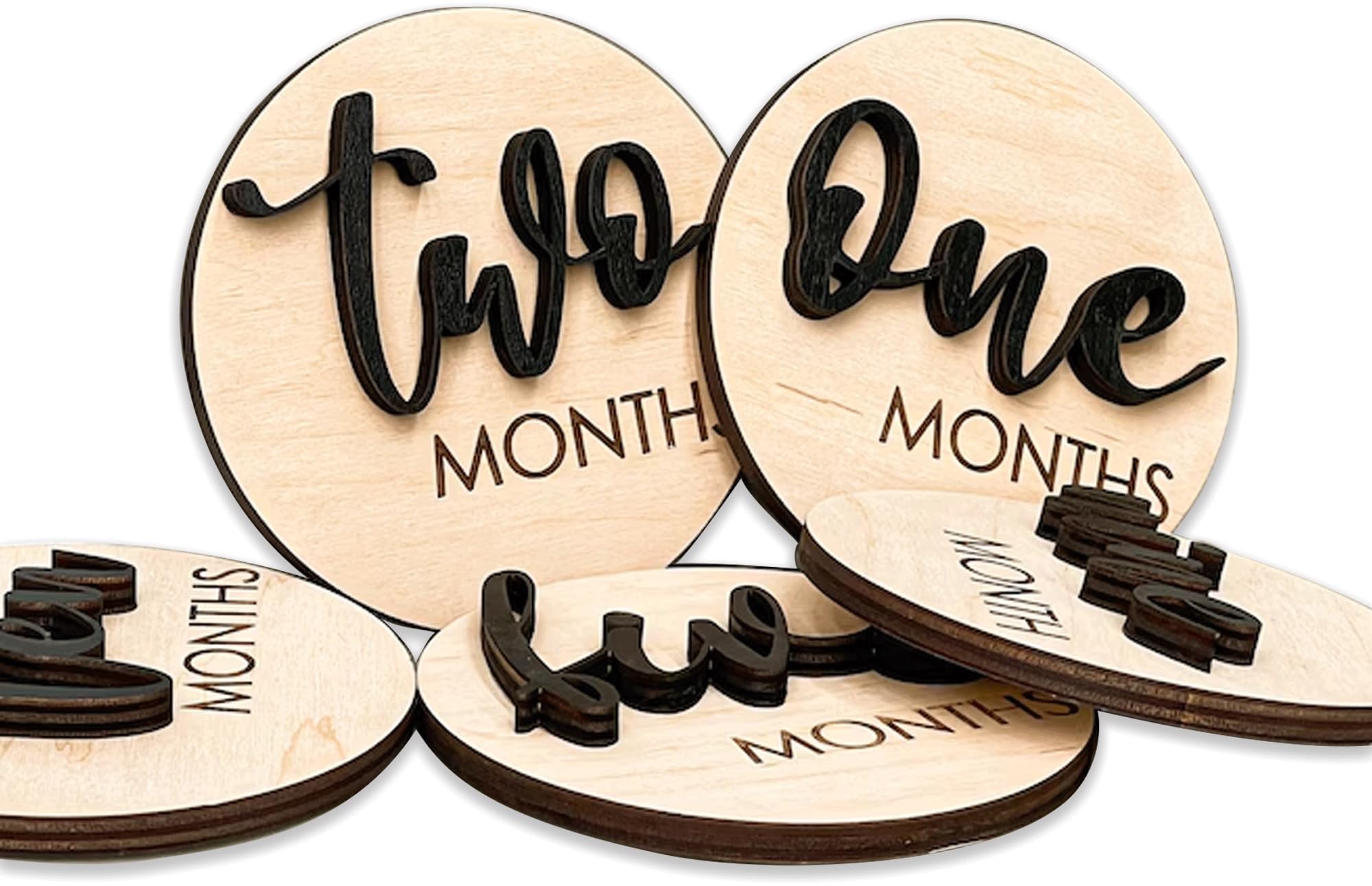 Baby Monthly Milestone, Wooden Baby Milestone Signs, Monthly Milestone Wood Discs, Baby Milestone Discs (S001)