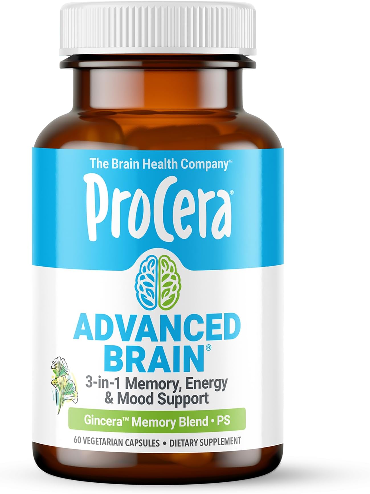 Advanced Brain - Fast Acting - Ingredients Supported by 100+ Studies - Improve Memory, Recall - Concentration - Clears Fog - Mental Clarity - Slows Cognitive Decline - 60 Count