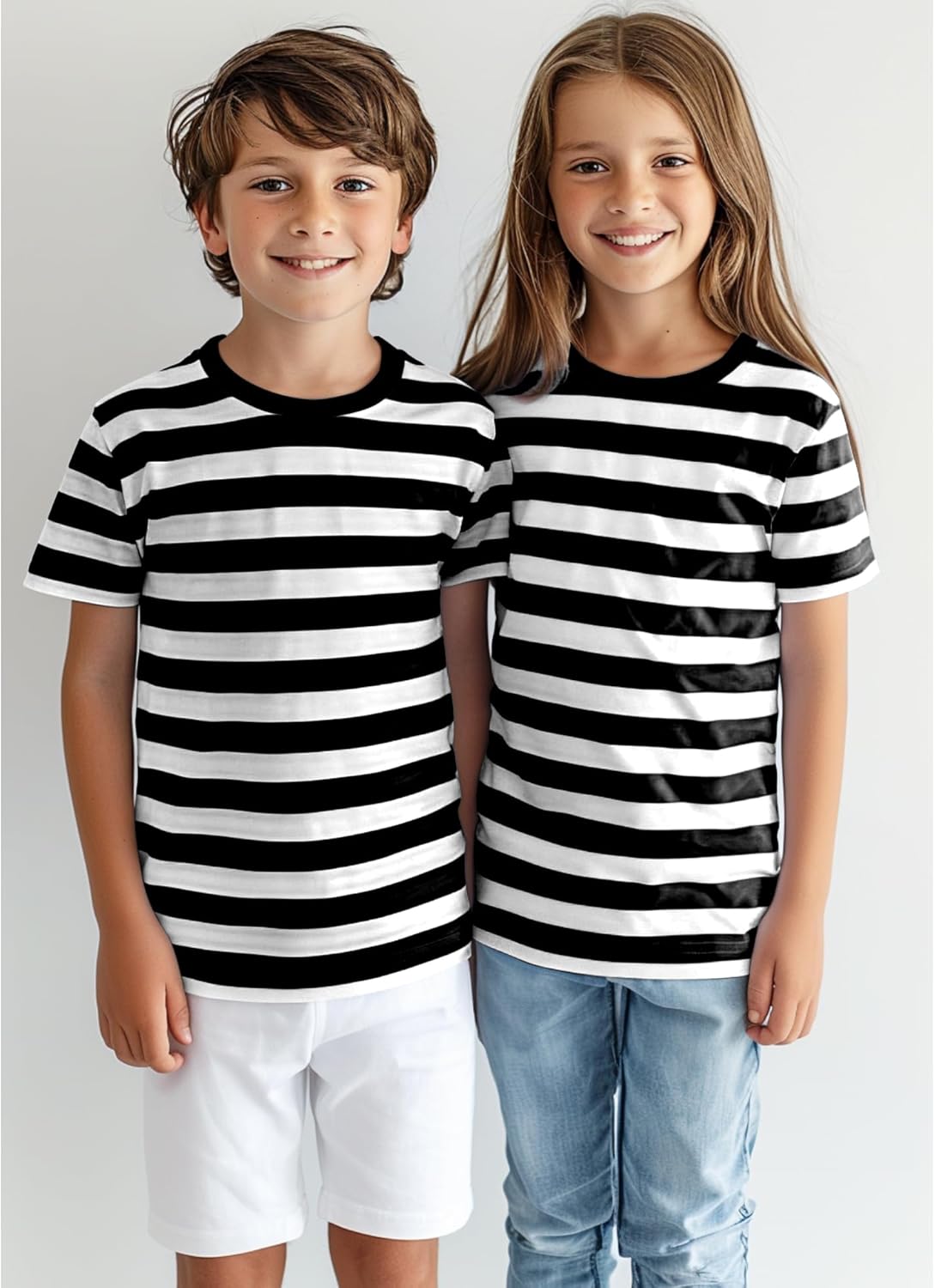 Boys Tshirt Striped, Short Sleeve Tee Shirts, Kids Crewneck T-Shirt Cotton Stripes Top - Image 2