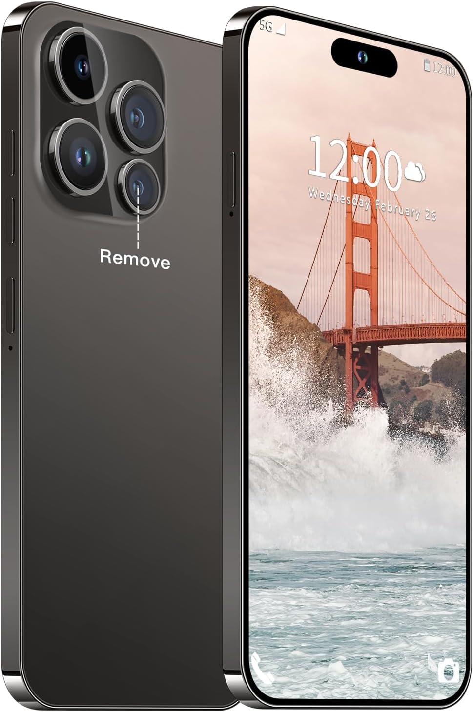 Huness 14PROMA X Smartphone Teléfono Celular Desbloqueado, Batería de 6800mAh, Pantalla HD de 6.82 pulgadas, Teléfonos Desbloqueados, 16+512GB