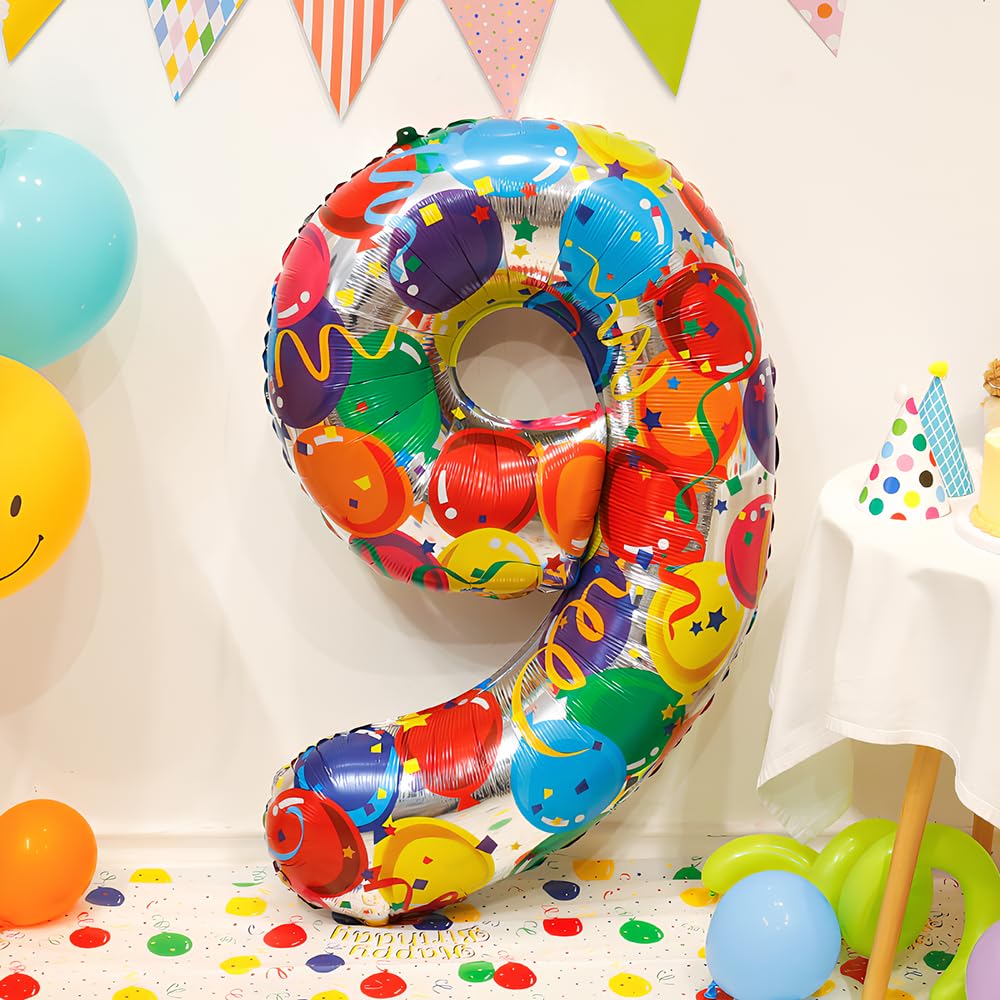 Foil Globo Número 5 Azul 40" (101cm), Inflable Helio o aire, Gigante Numeros 0-9, 10-19, 20-29, 30-100, Grande Globos Decoración para La Boda Aniversario y Cumpleaños Fiestas — view 359