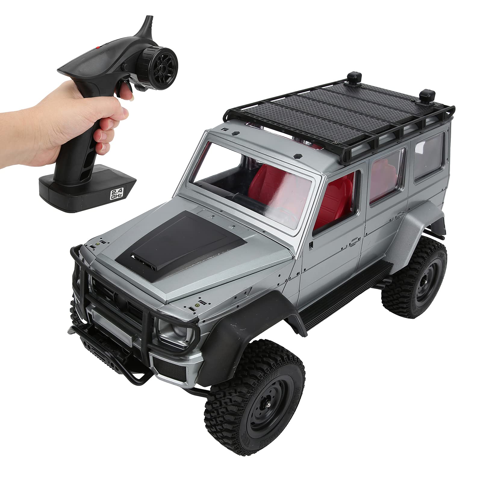 MN86 1:12 Auto Telecomandata Giocattolo da Arrampicata in Plastica Durevole per Bambini Divertimento Elettrico Tempo di Gioco 36 X 19 X 19,5 Cm (Argento)