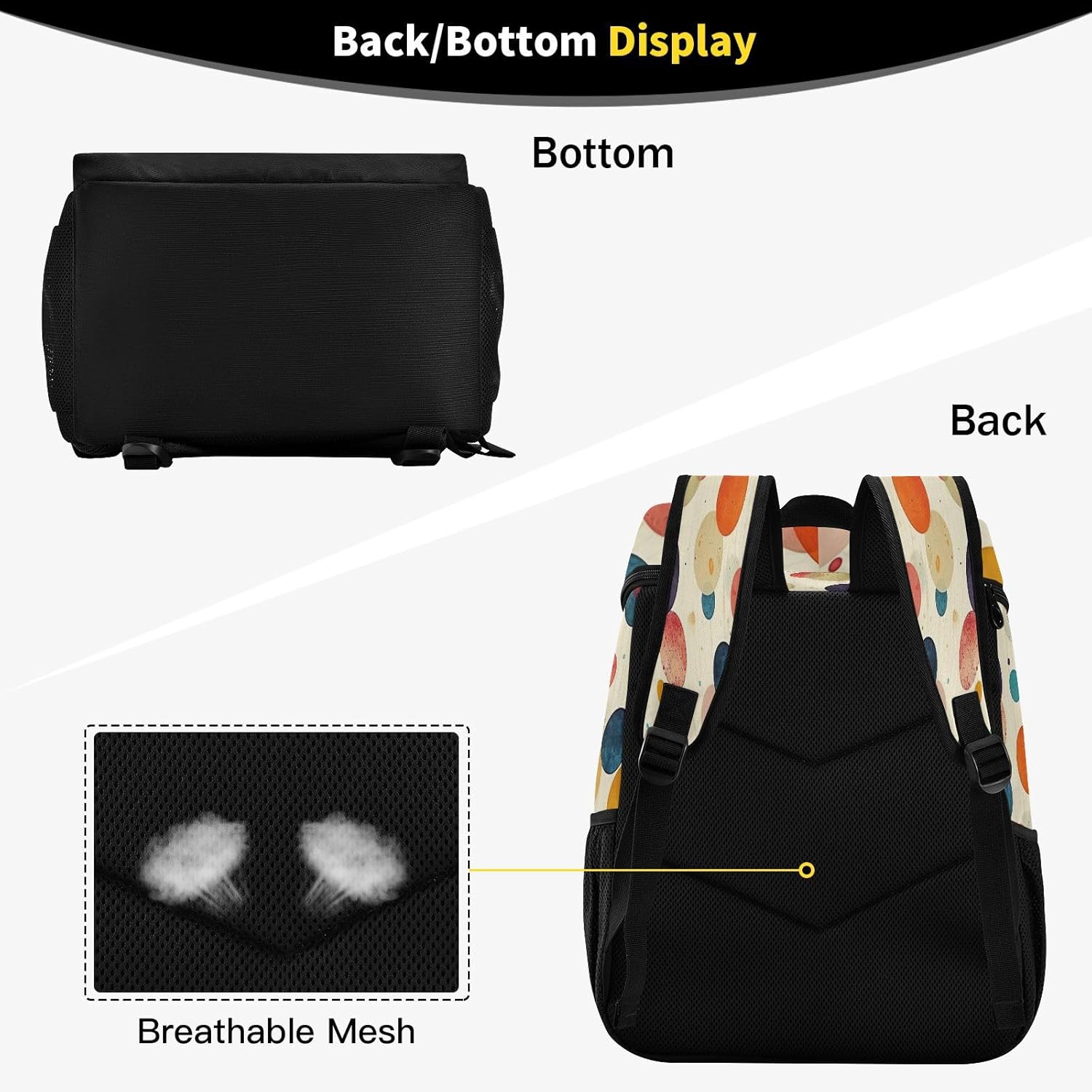 Colorful Circle Cooler Backpack 36 Cans Leakproof Waterproof Backpack Cooler Bag Beach Accessories Travel Camping Fishing Backpack for Women Men