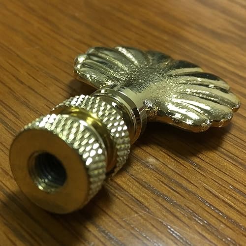 Miniatura 2 de Royal Designs Seashell - Juego de 2 remates de lámpara de 2.25 pulgadas para pantalla de lámpara, latón pulido