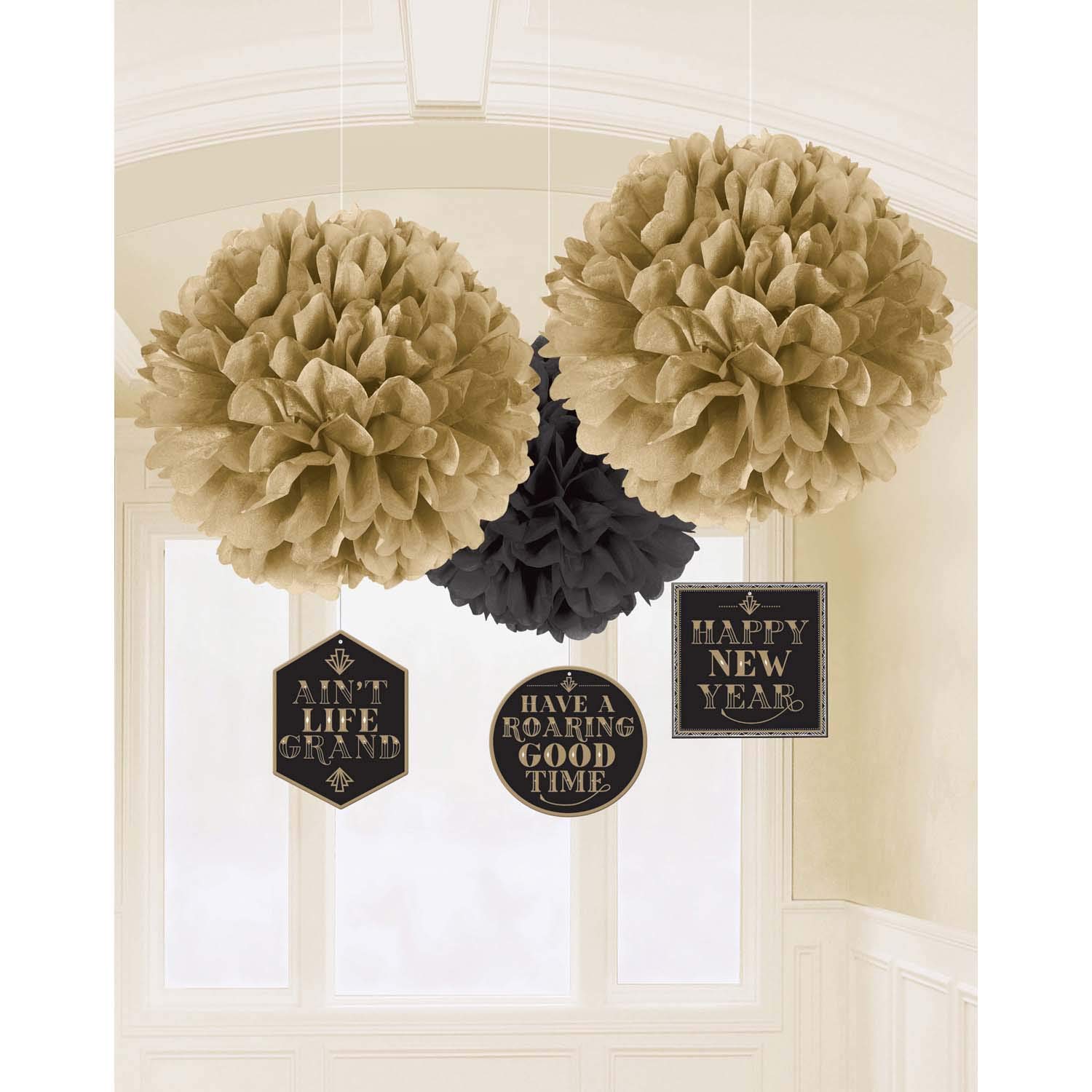 Amscan 180249 Lot de 3 décorations à suspendre Motif Nouvel An